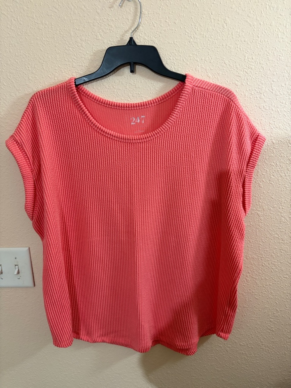 Maurice’s 24/7 Coral Ribbed Short Sleeve Top